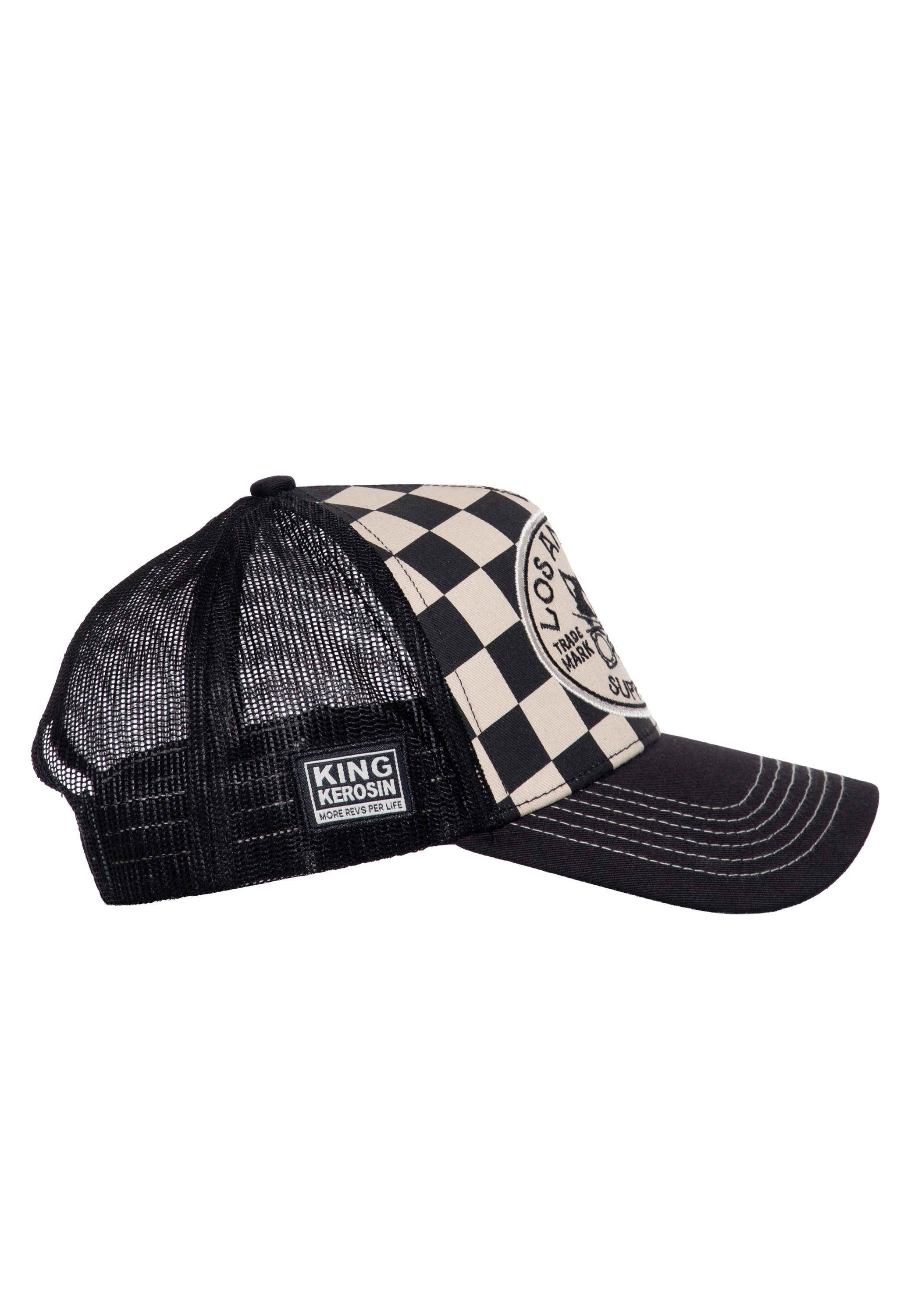 KingKerosin Trucker Cap Los Angeles Supply Co (1-St) Checkered Design