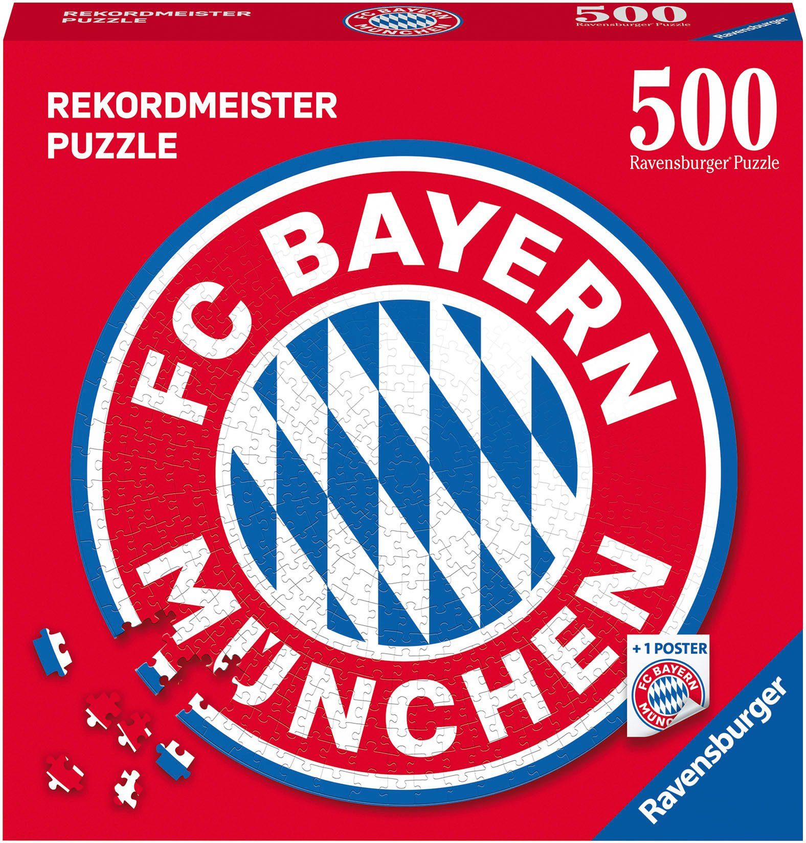 Ravensburger Puzzle FC Bayern Logo, 500 Puzzleteile, Made in Europe; FSC® - schützt Wald - weltweit