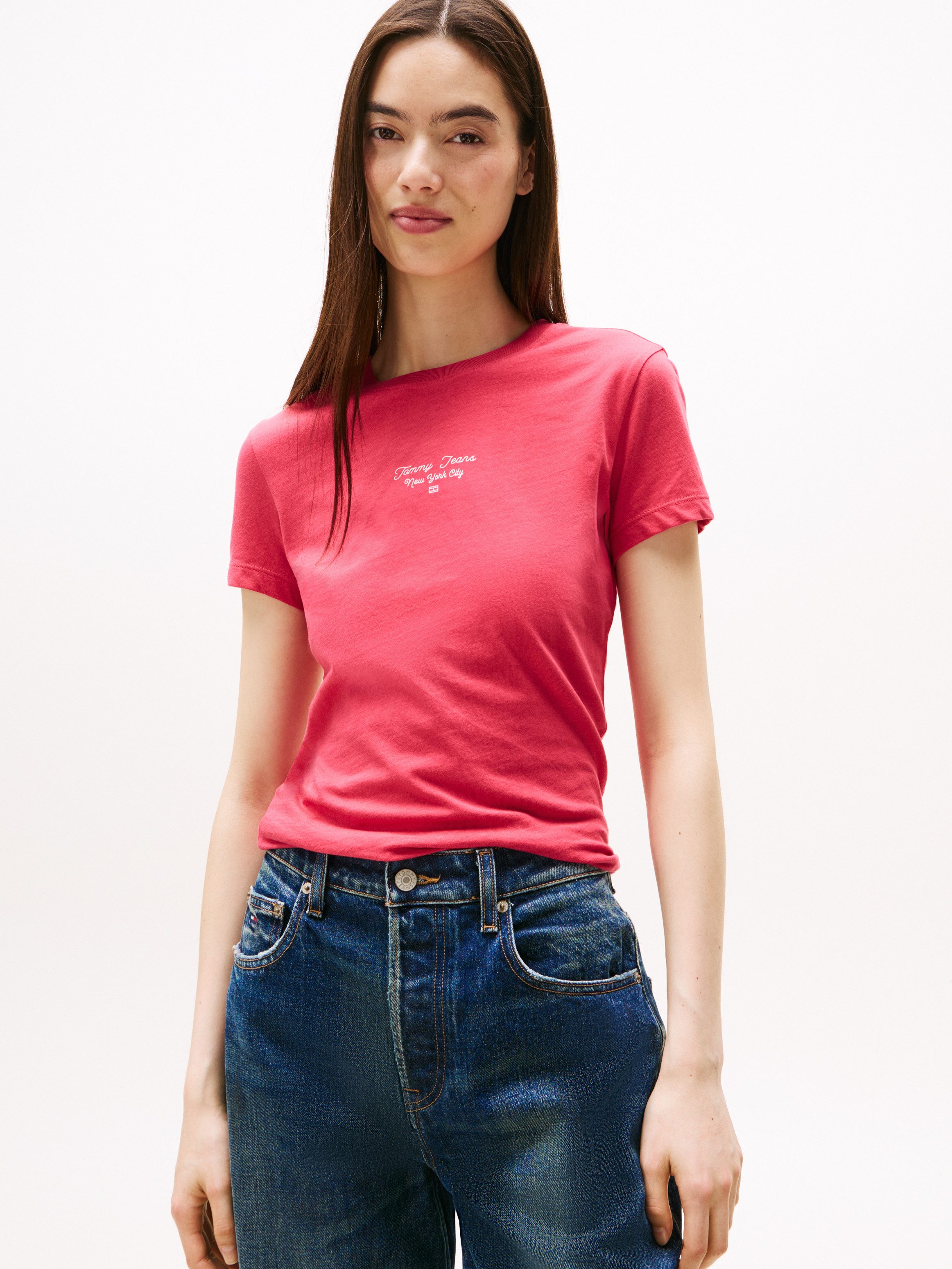 Tommy Jeans Kurzarmshirt TJW SLIM ESS LOGO 1 TEE EXT günstig online kaufen