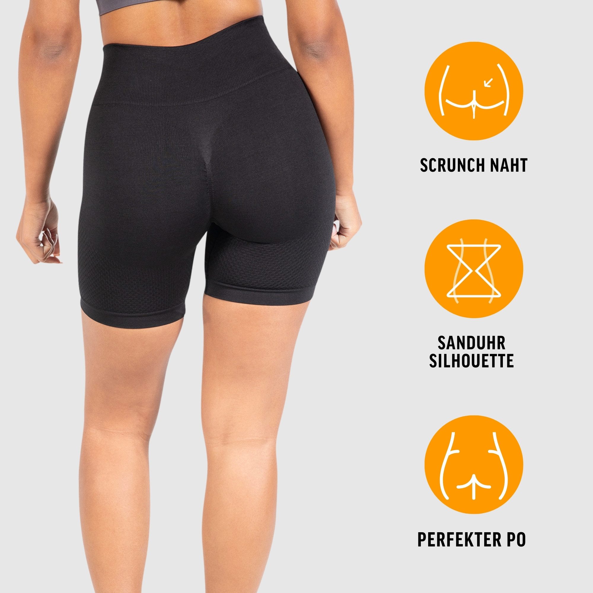 Smilodox Shorts Amaze Scrunch, Blickdichte Radlerhose mit Unsichtbarer Scrunch-Effekt High Waist Squatproof Scrunch Shorts-Leggings Seamless Sport Fitness