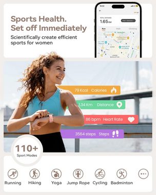 SWGOTA Damen's Telefonfunktion Smartwatch (Android/iOS), Stilvolle Smartwatch: Telefonfunktion für Damen