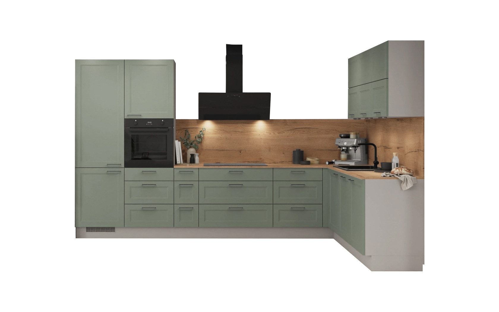 nobilia® Winkelküche Kerstin, individuell anpassbar, gratis Küchenplanung mit Profis, (Breite 613.2 cm), vormontiert, wahlw. mit E-Geräten, inkl. Lieferung
