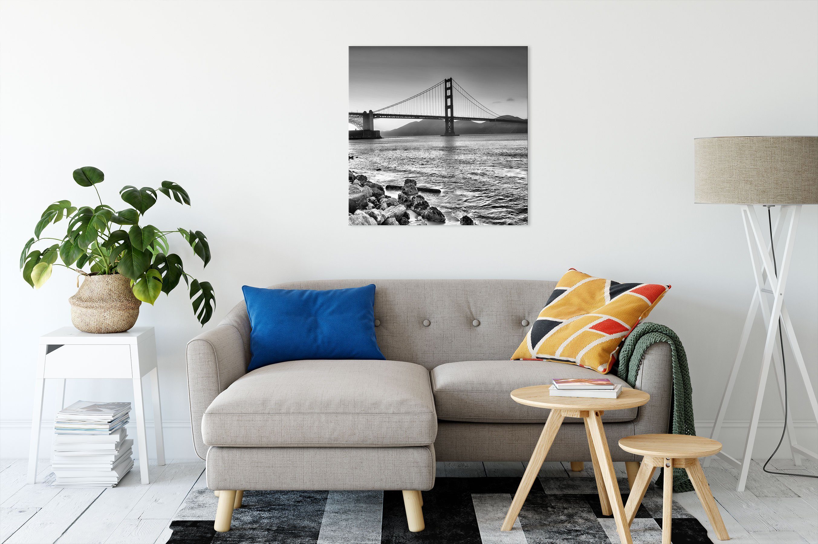 Pixxprint Leinwandbild Imposante Golden Gate Bridge, Imposante Golden Gate Bridge (1 St), Leinwandbild fertig bespannt, inkl. Zackenaufhänger