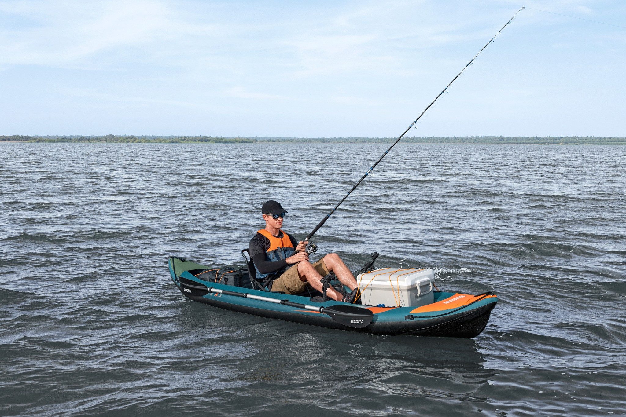 Bestway Ruderboot Hydro Force® Kajak-Set Angler Elite™ 380x99x37cm, mit umfangreichem Zubehör