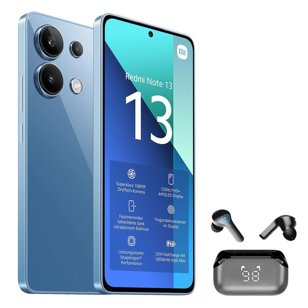 Xiaomi Redmi Note 13 8+256GB Smartphone & Bluetooth Kopfhörer Handy (6.67 Zoll, 256 GB Speicherplatz, 108 MP Kamera)