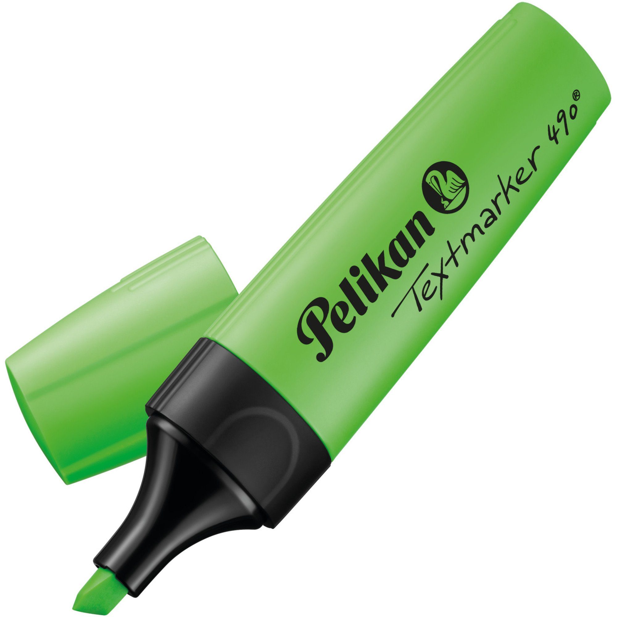 Textmarker Stift 490 Pelikan Leucht-Grün, Druckkugelschreiber Pelikan