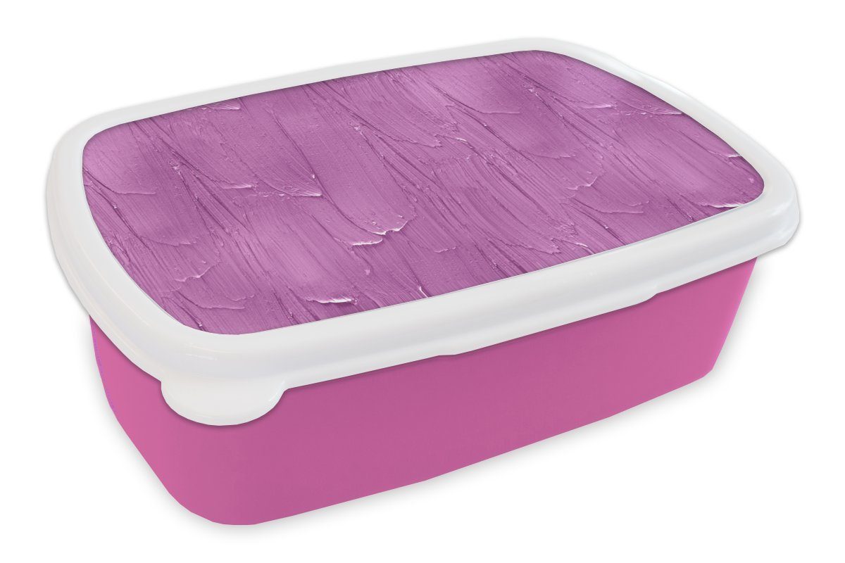 MuchoWow Lunchbox Muster - Farbe - Lila, Kunststoff, (2-tlg), Brotbox für Erwachsene, Brotdose Kinder, Snackbox, Mädchen, Kunststoff rosa