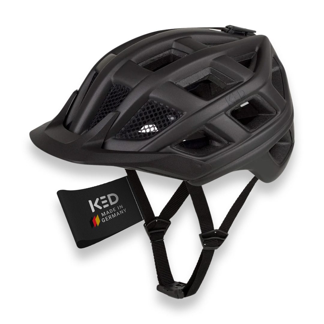 KED Mountainbikehelm Crom Fahrradhelm, Mit LED Rücklicht, FIDLOCK Verschluss, Insektenschutznetz