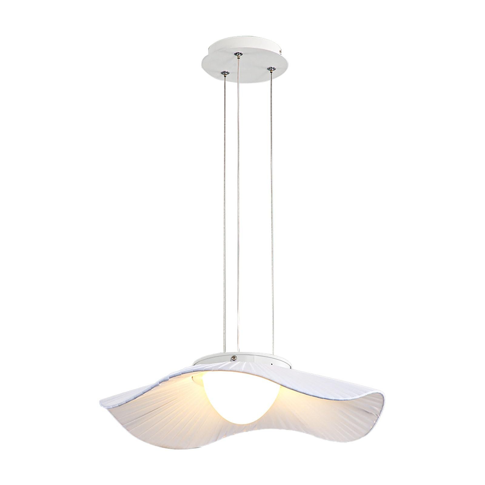 LQWELL LED Pendelleuchte Moderne Hängeleuchte Metall Kronleuchter 12W-LED Pendelleuchteenlampe, LED fest integriert, Matte White Minimalist Industrie Pendellampe Vintage Hängelampe, Wohnraumbeleuchtung, für Küche, Wohnzimmer, Schlafzimmer, Esszimmer, Café