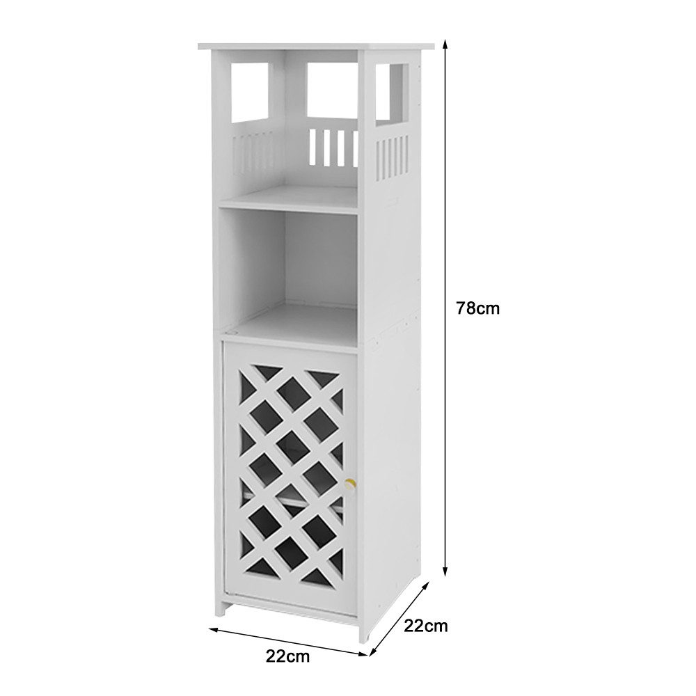 JEOBEST Badkommode Badschrank Beistellschrank Toilettenschrank, Platzsparend, Einfache Montage, Weiß 78 x 22 x 22cm