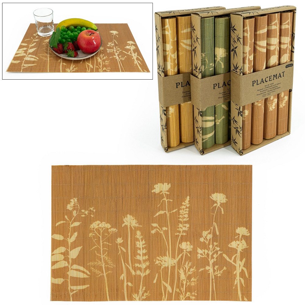 Macosa Home Platzset Tischset 4 STK. Bambus Senfgelb, Terracotta oder Mintfarben 45 cm, (rechteckig Platzdeckchen, Tisch-Unterlage Tischset), eckig Platzsets Ti – Bild 3 von 3