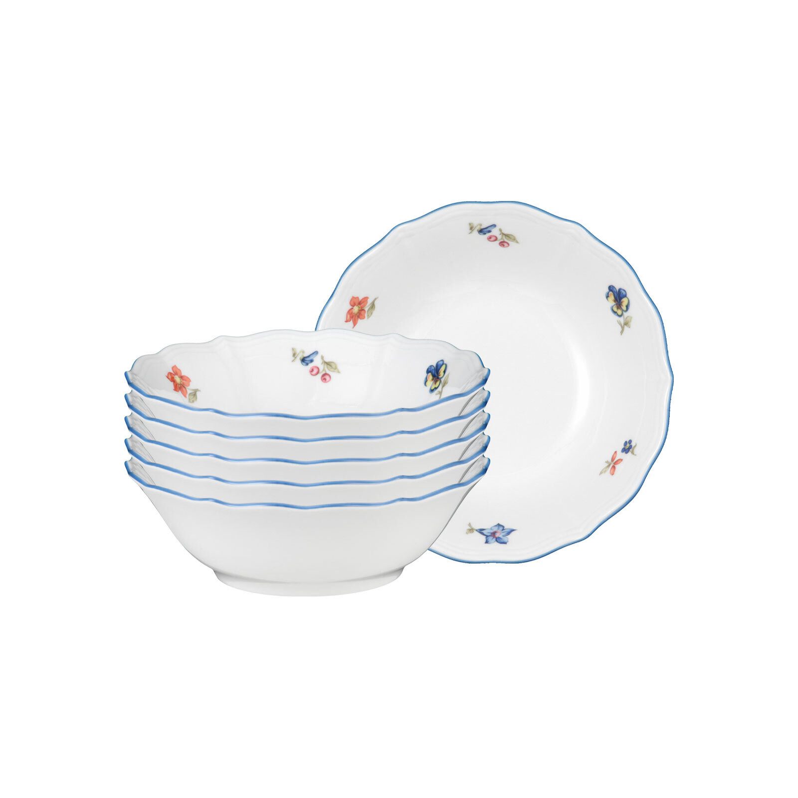 Seltmann Weiden Schale Sonate Nostalgie Dessertschalen ø 15,3 cm 6er Set, Porzellan, (6x Schale, 6-tlg)