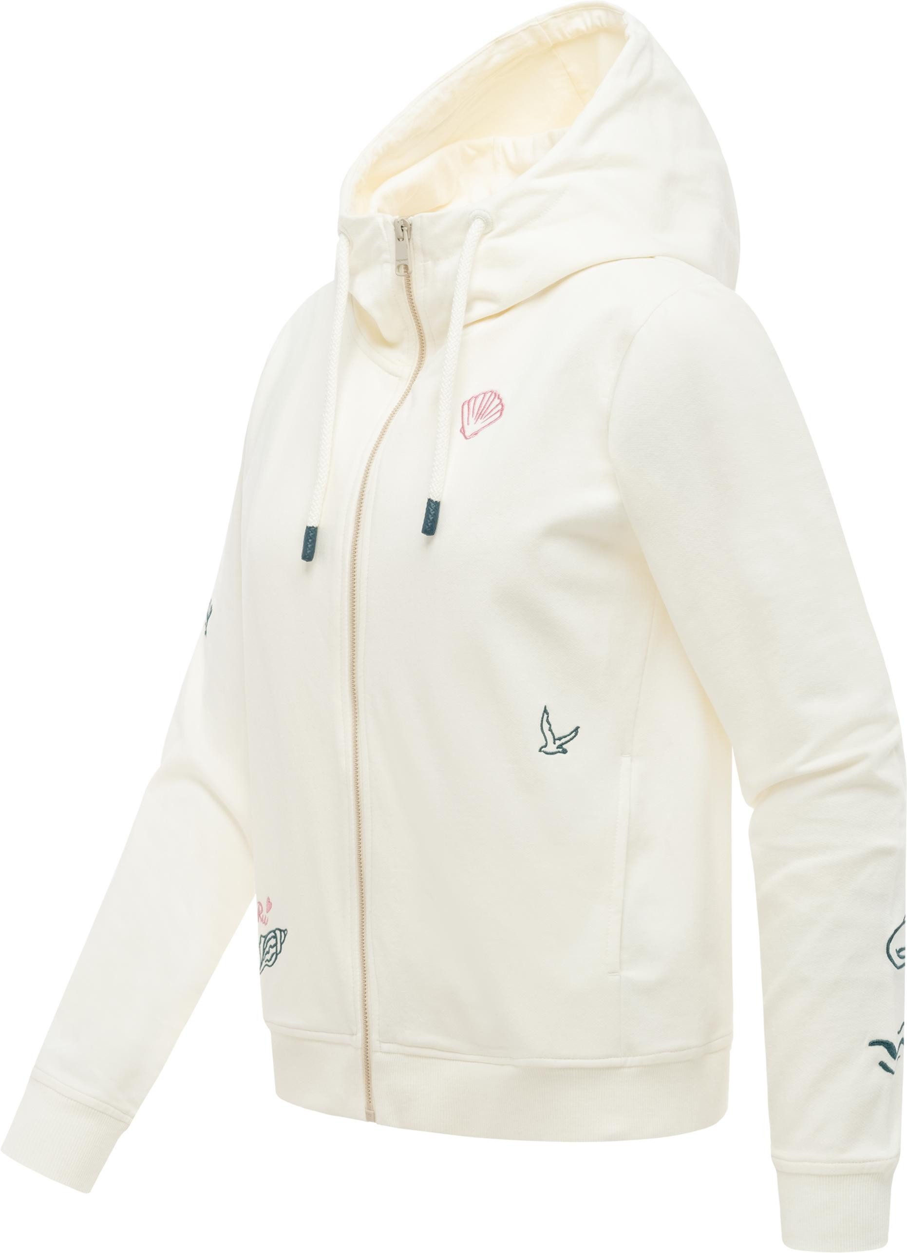 Ragwear Sweatjacke Parya Embro Damen Zipper mit Stickereien