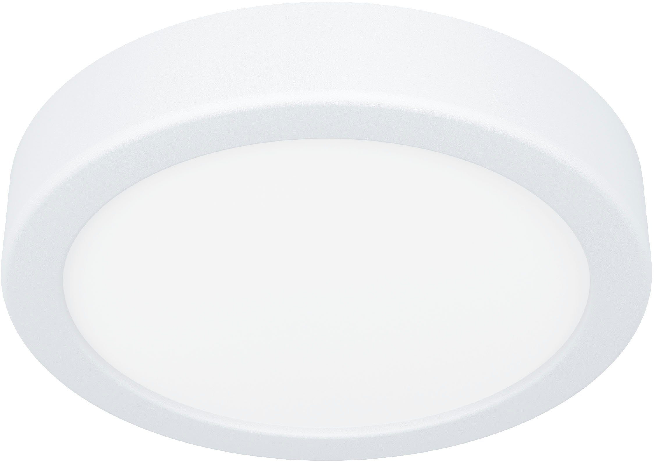 EGLO Deckenleuchte FUEVA 5, LED fest integriert, Warmweiß, Deckenleuchte in  weiß aus Stahl - 11W - Warmweiß, Die IP Schutzklasse der Leuchte ist IP44  (Spritzwassergeschützt)