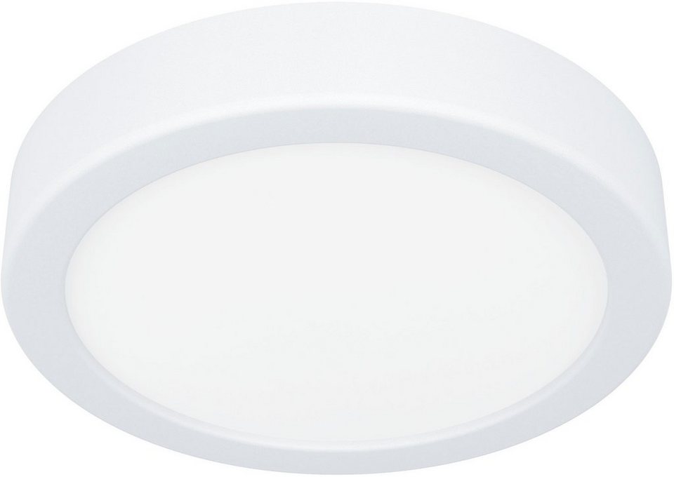 EGLO Deckenleuchte FUEVA 5, LED fest integriert, Warmweiß, Deckenleuchte in  weiß aus Stahl - 11W - Warmweiß, Die IP Schutzklasse der Leuchte ist IP44  (Spritzwassergeschützt)