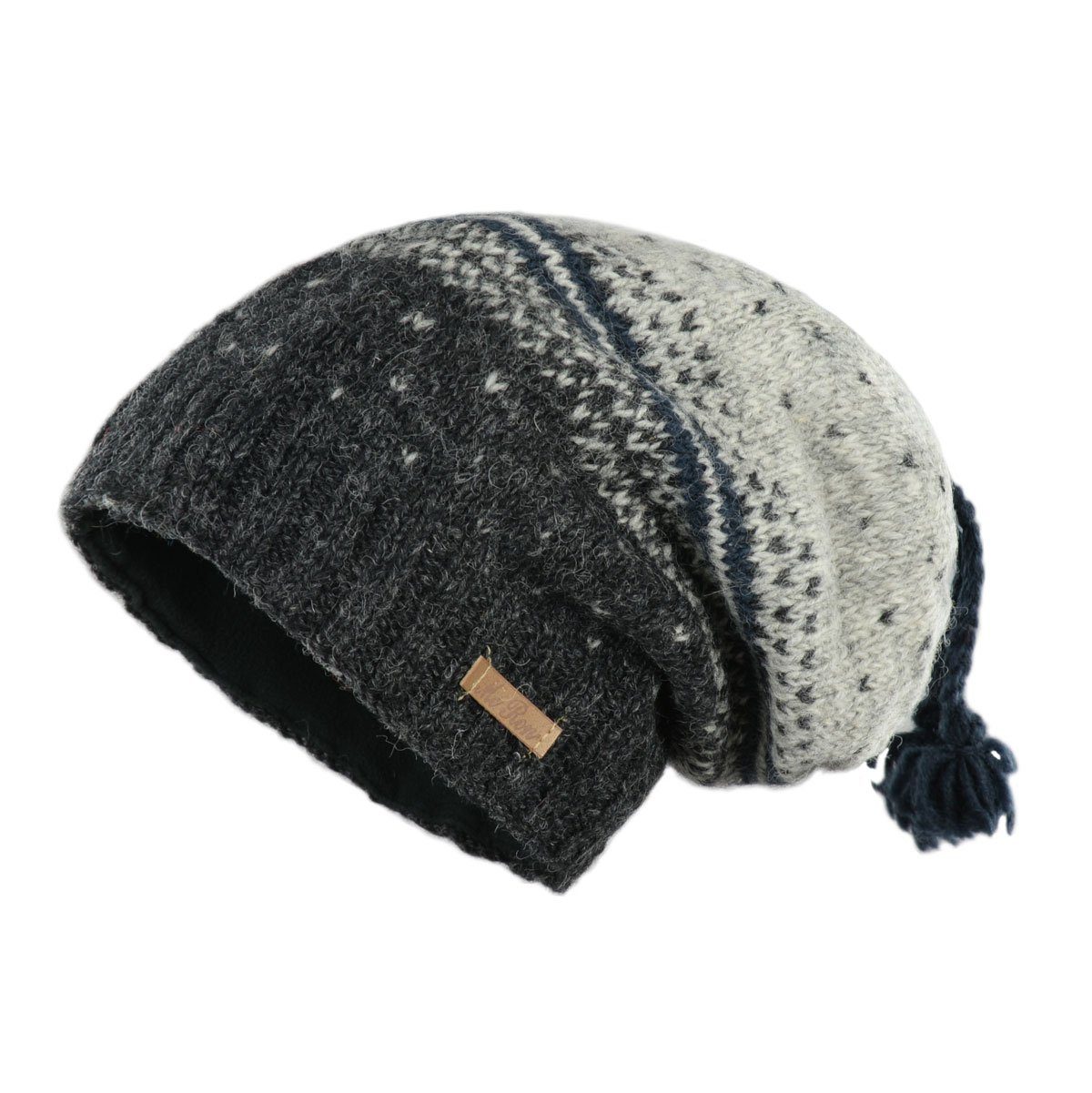 McRon Strickmütze im Skandinavischen Design Modell Dave mit Fleece gefüttert, hoher Schurwollanteil
