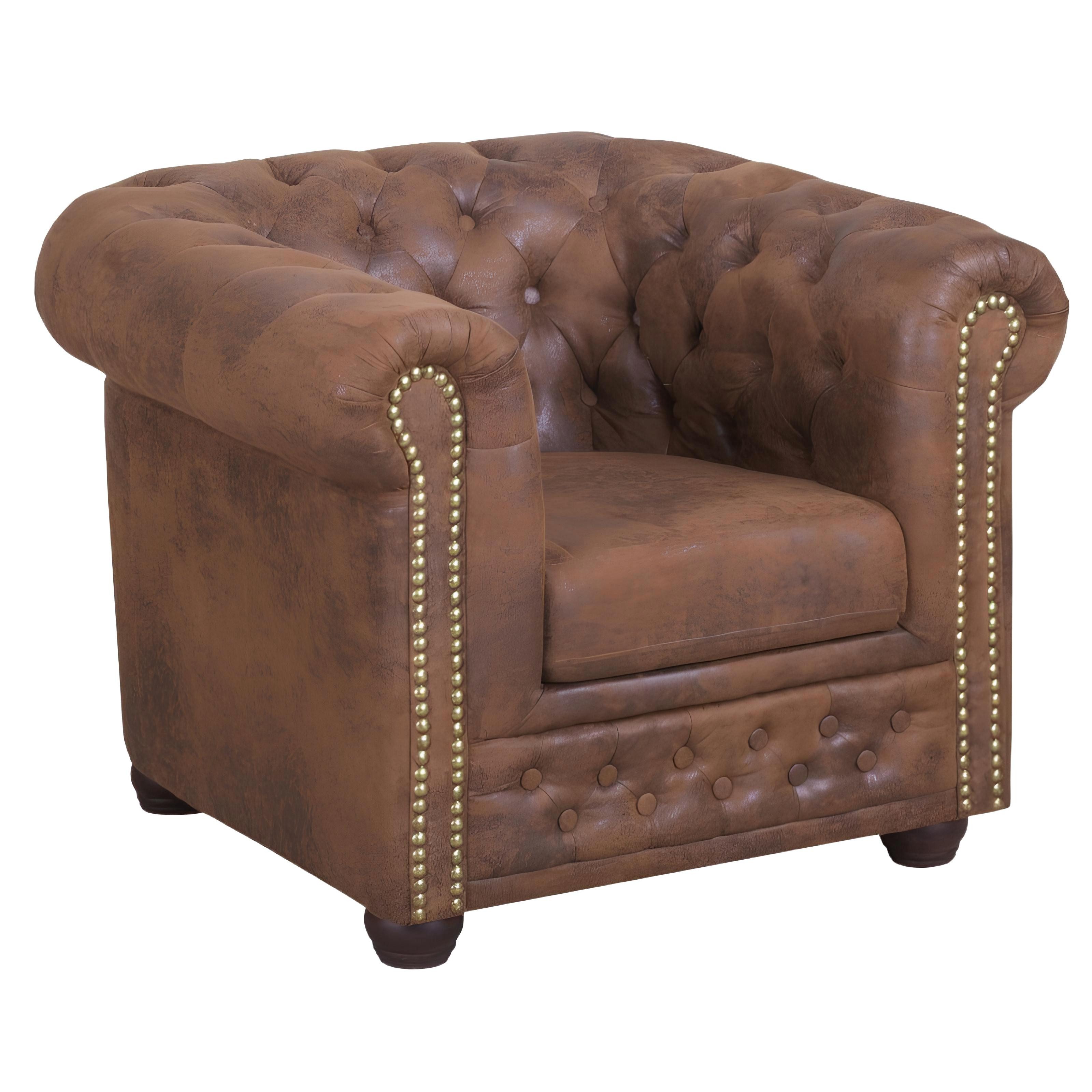 Xlmoebel Chesterfield-Sessel Chesterfield York Gobi Leder Sofa in elegantem Design (Sessel), Hergestellt in Europa