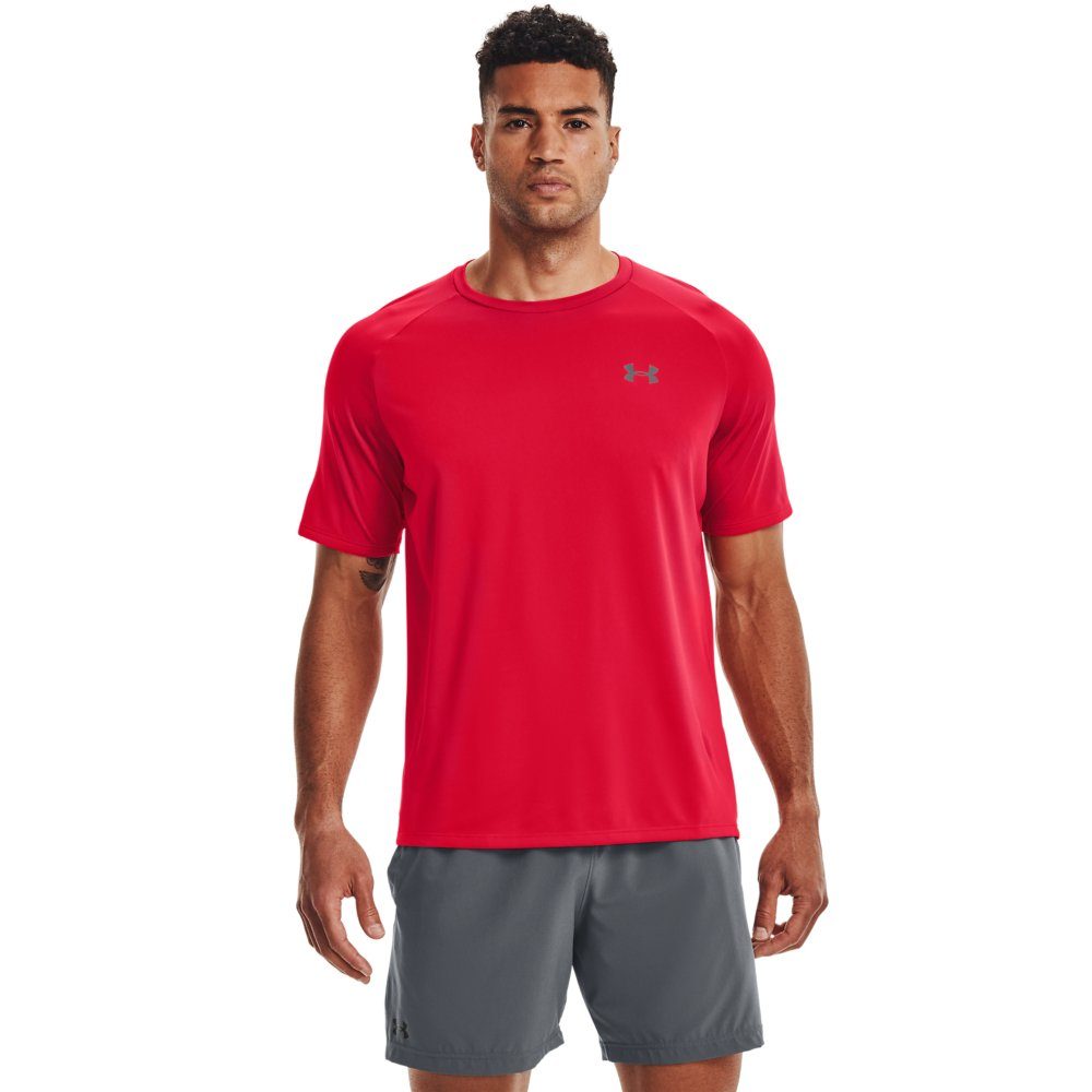 TEE Armour® Red SS UA TECH Under Trainingsshirt 2.0