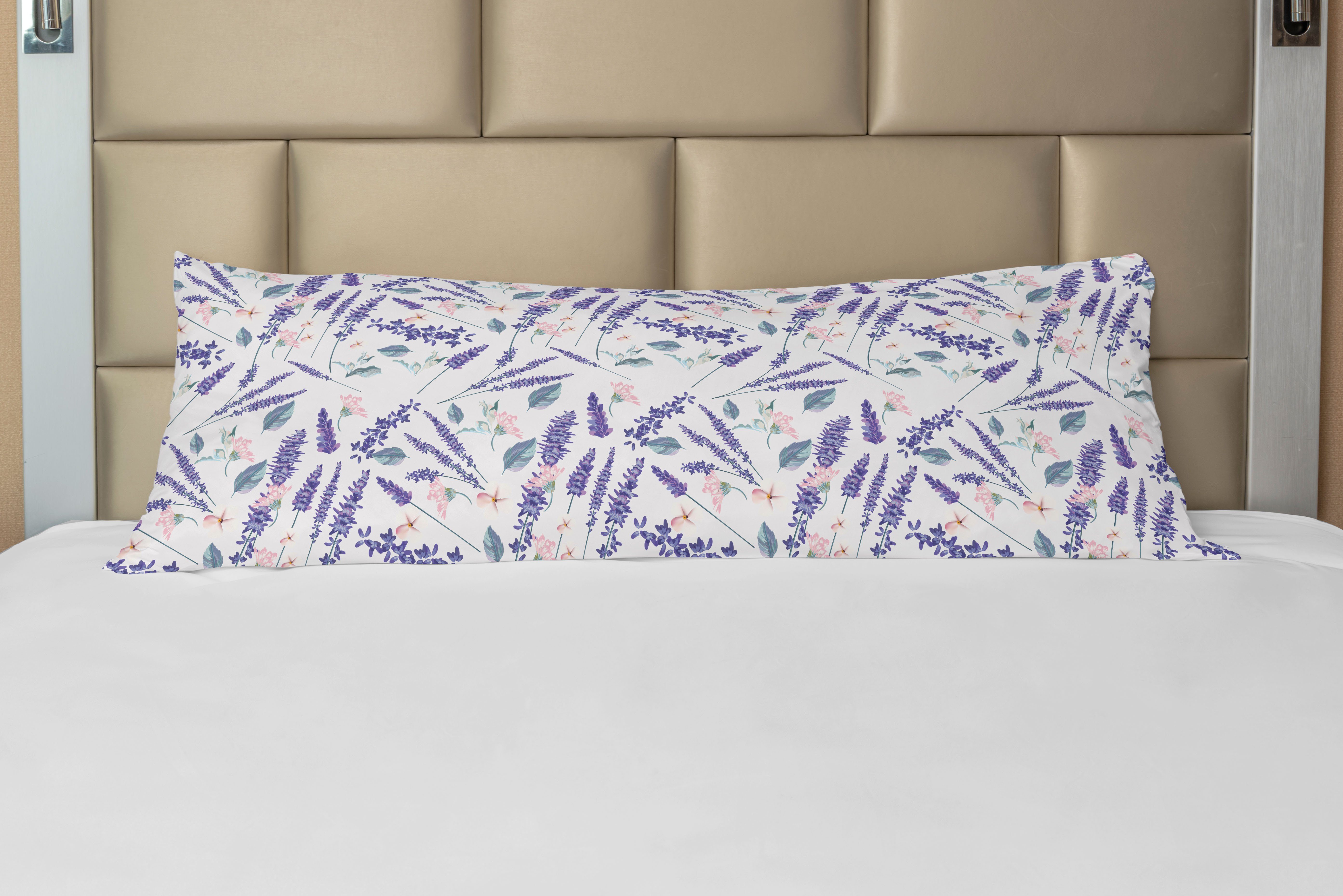 Abakuhaus, Lavendel-Blüten-Blumen Kissenbezug, Violett Seitenschläferkissenbezug Deko-Akzent Langer