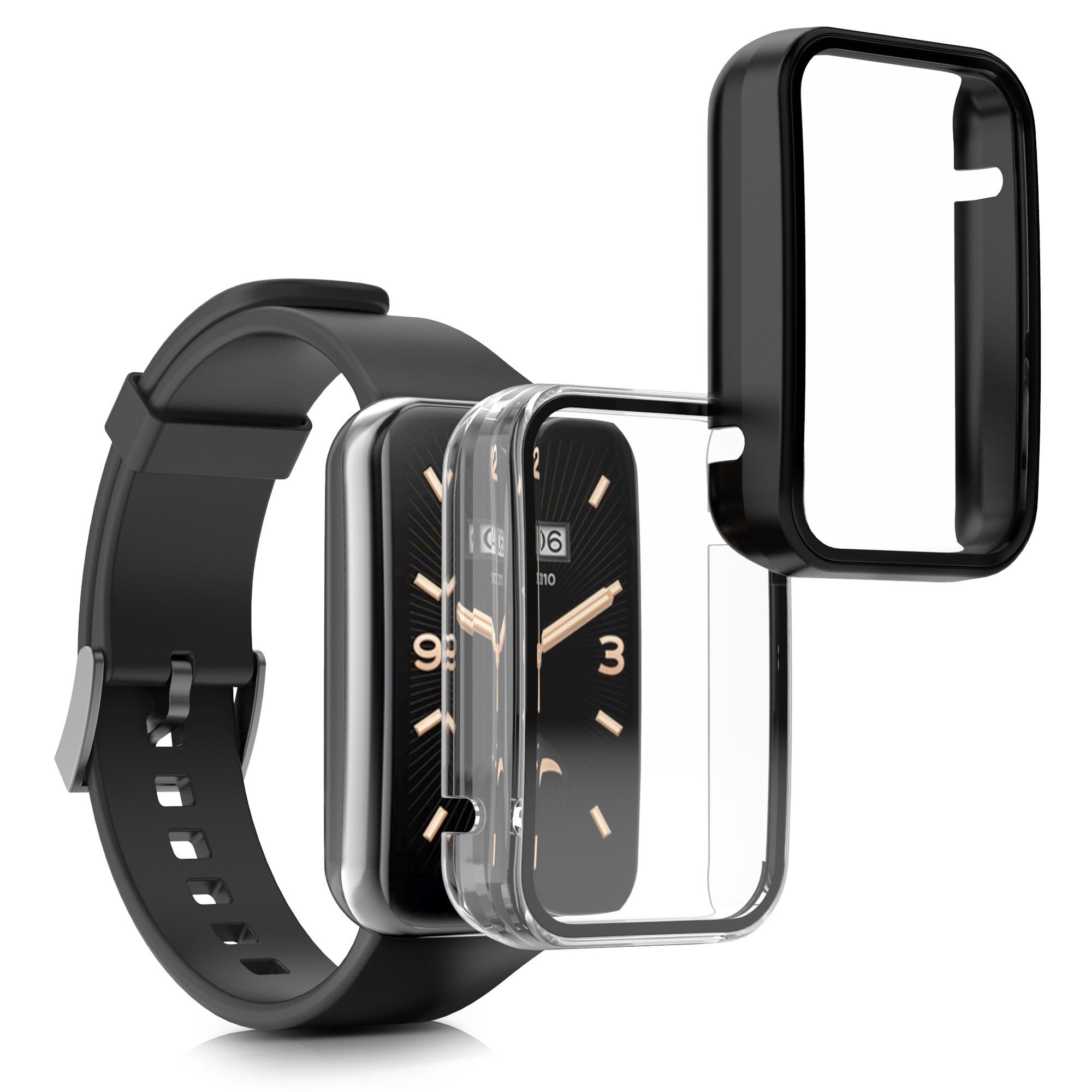 kwmobile Displayschutzfolie 2x Glas Hülle für Xiaomi Mi Band 7 Pro, 2 Stück, Schutzhülle Fullbody Fitnesstracker Case Set aus Glas