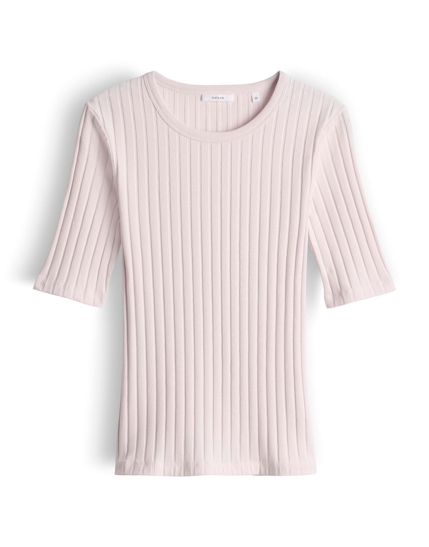 Kurzarmshirt Basic Rippshirt aus Baumwoll Mix