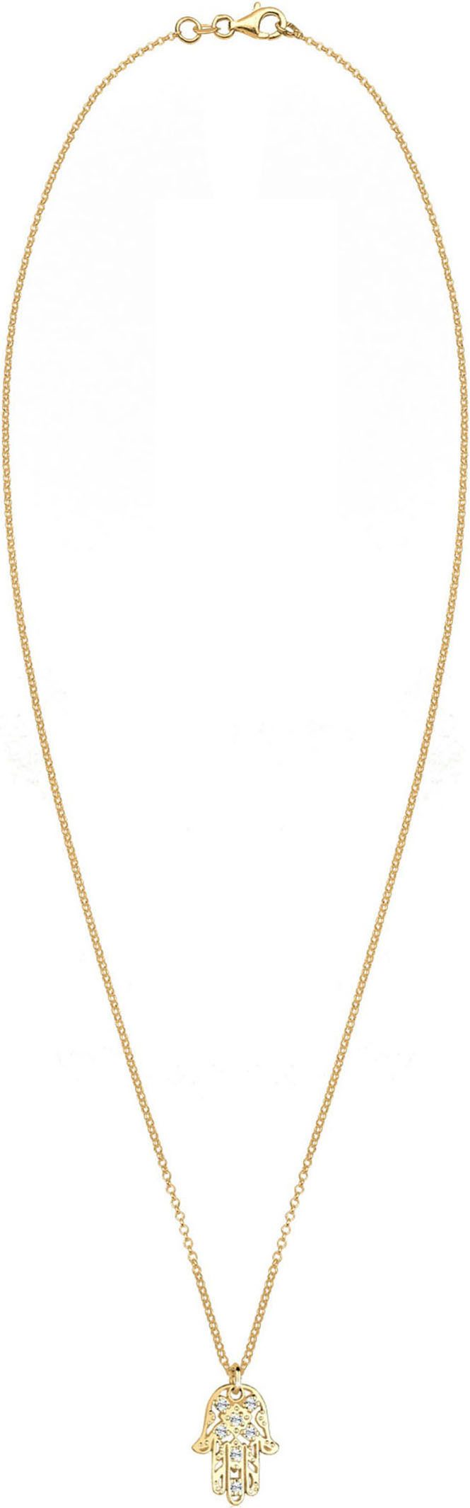 Elli Kette mit Anhänger Schmuck Geschenk Silber 925 Hamsa Hand, mit Glasste günstig online kaufen