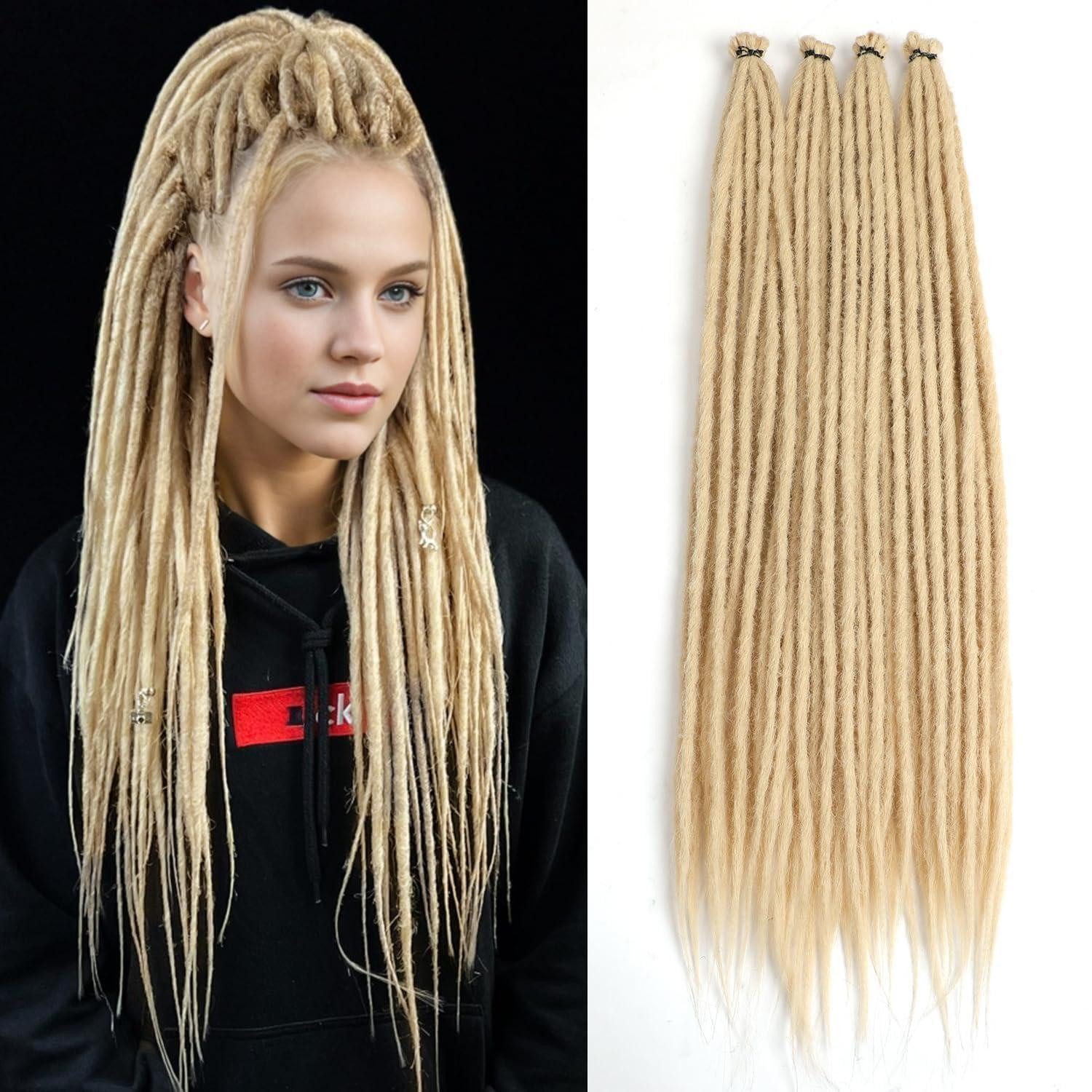LuxusKollektion Kunsthaar-Extension Dreadlocks Crochet Haarzöpfe Göttinnen Locs Blond Single-ended Blond