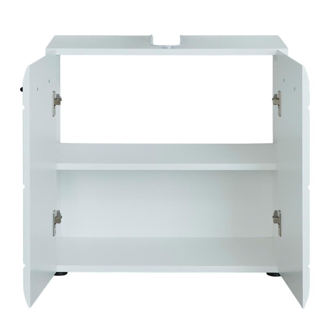 trendteam Waschbeckenschrank SkinGlossLine Waschbeckenunterschrank weiß Hochgla