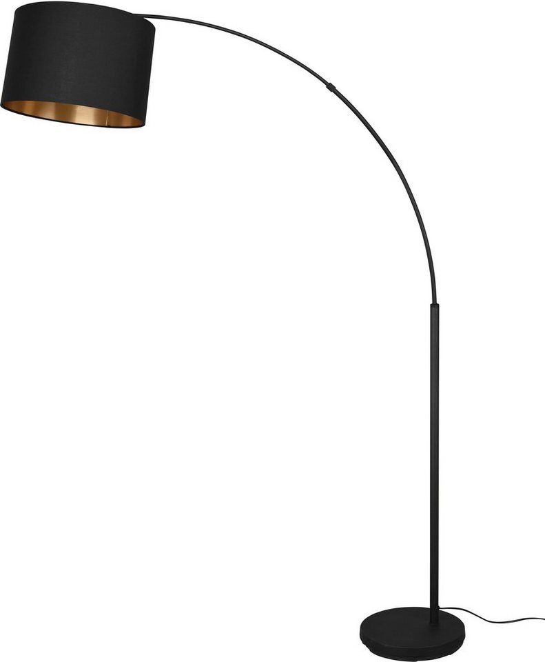 TRIO Leuchten Stehlampe Bolivia, Ein-/Ausschalter, ohne Leuchtmittel,  warmweiß - kaltweiß, Stehleuchte schwarz-gold Fußschalter exkl 1xE27 max  10W, Höhe 171 cm