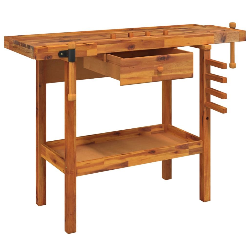 vidaXL Werkbank Werkbank mit Schubladen Schraubstöcken 124x52x83 cm nholz, günstig online kaufen
