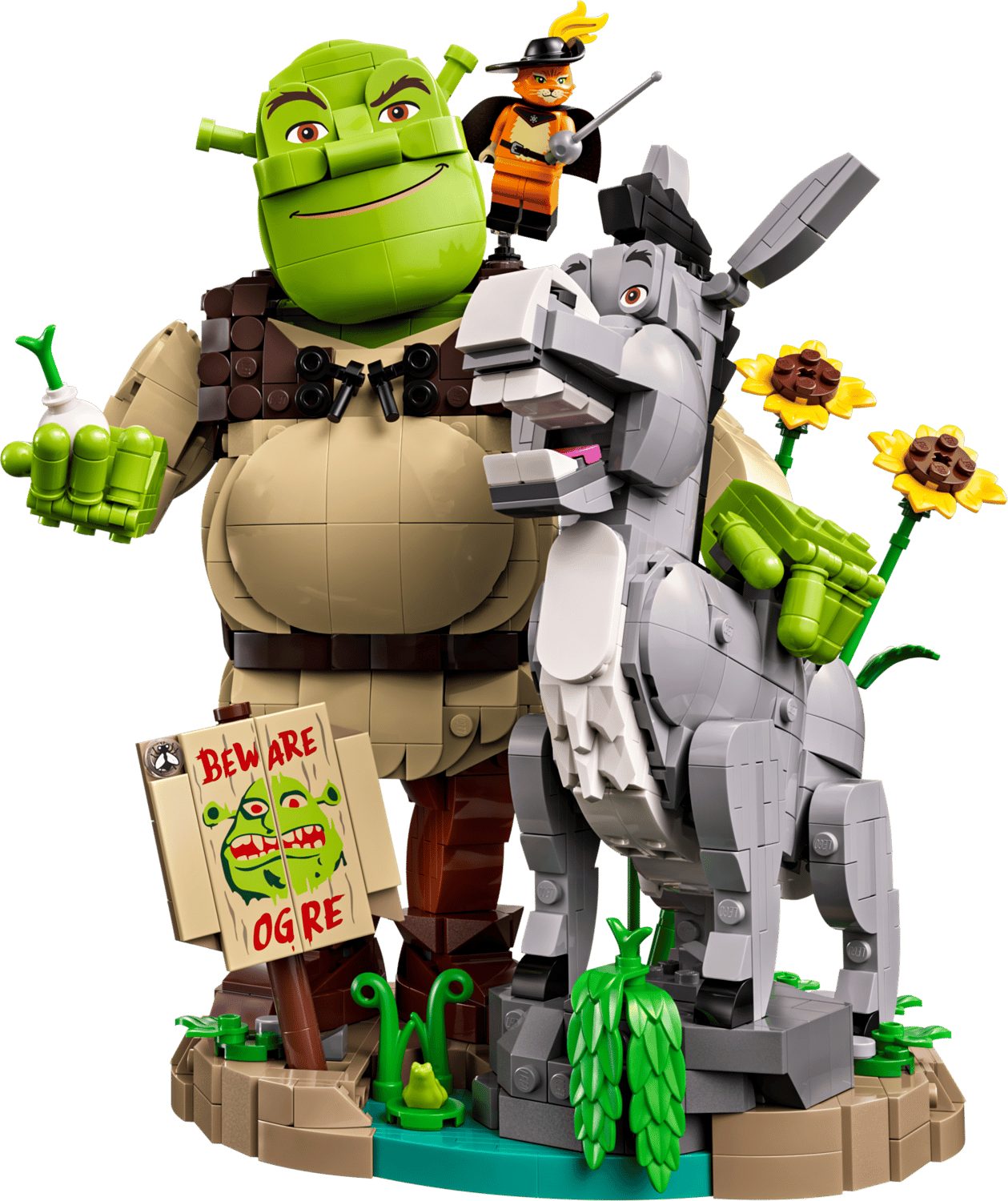 LEGO® Shrek 72423 Shrek, Esel und Der Gestiefelte Kater Spielbausteine, (Set, 1403 St., Set)
