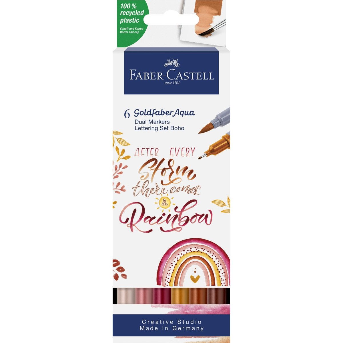 Faber-Castell Marker FABER-CASTELL Aqua Dual Marker Goldfaber Lettering Set BoHo 4 Stück