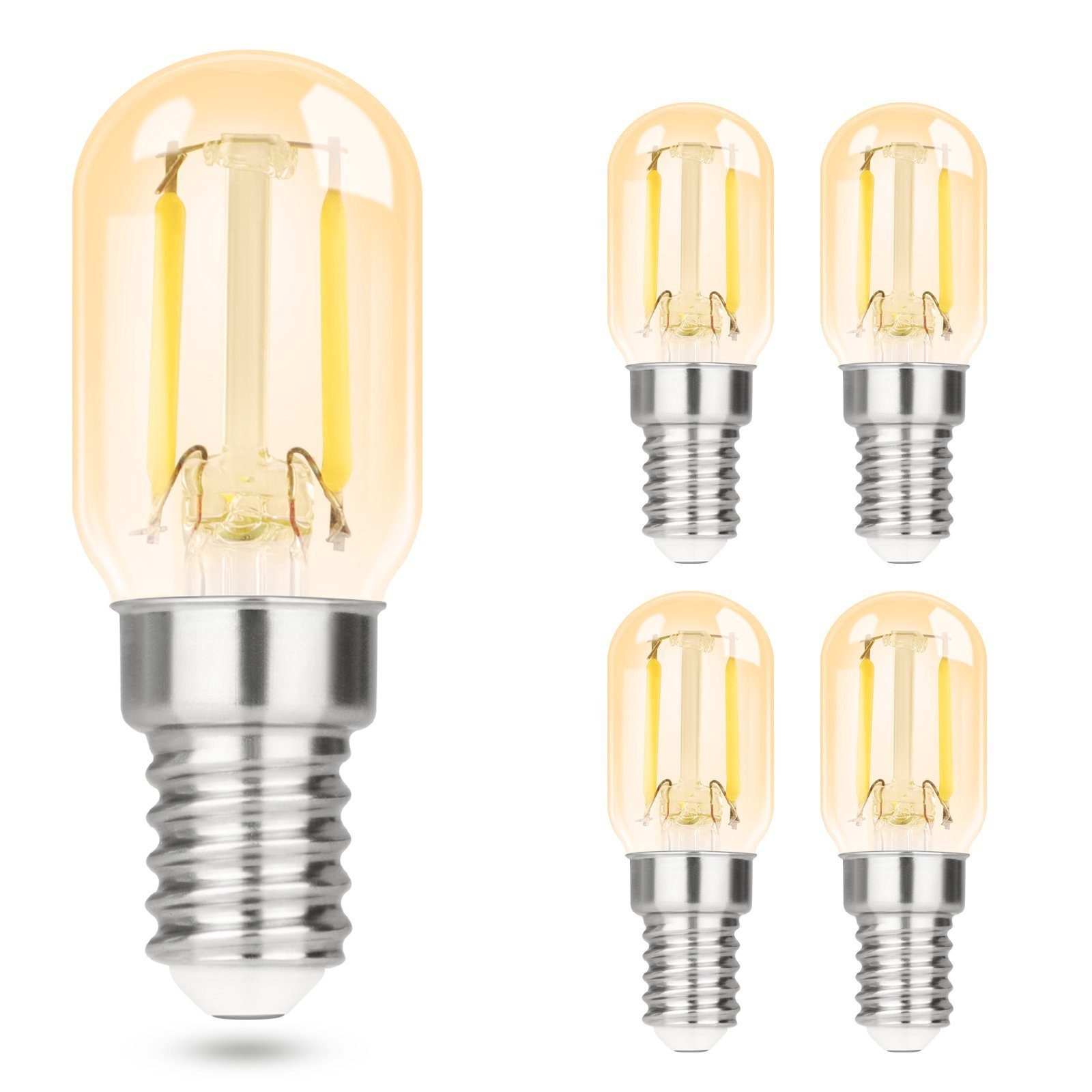 ZMH LED-Leuchtmittel E14 LED Vintage Glühbirnen - T22 LED Leuchtmittel für Flur, 4 St., Kaltweiß, Nicht Dimmbar