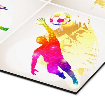 Posterlounge Alu-Dibond-Druck TAlex, Fußball und Gewinner Silhouette, Jungenzimmer Kindermotive