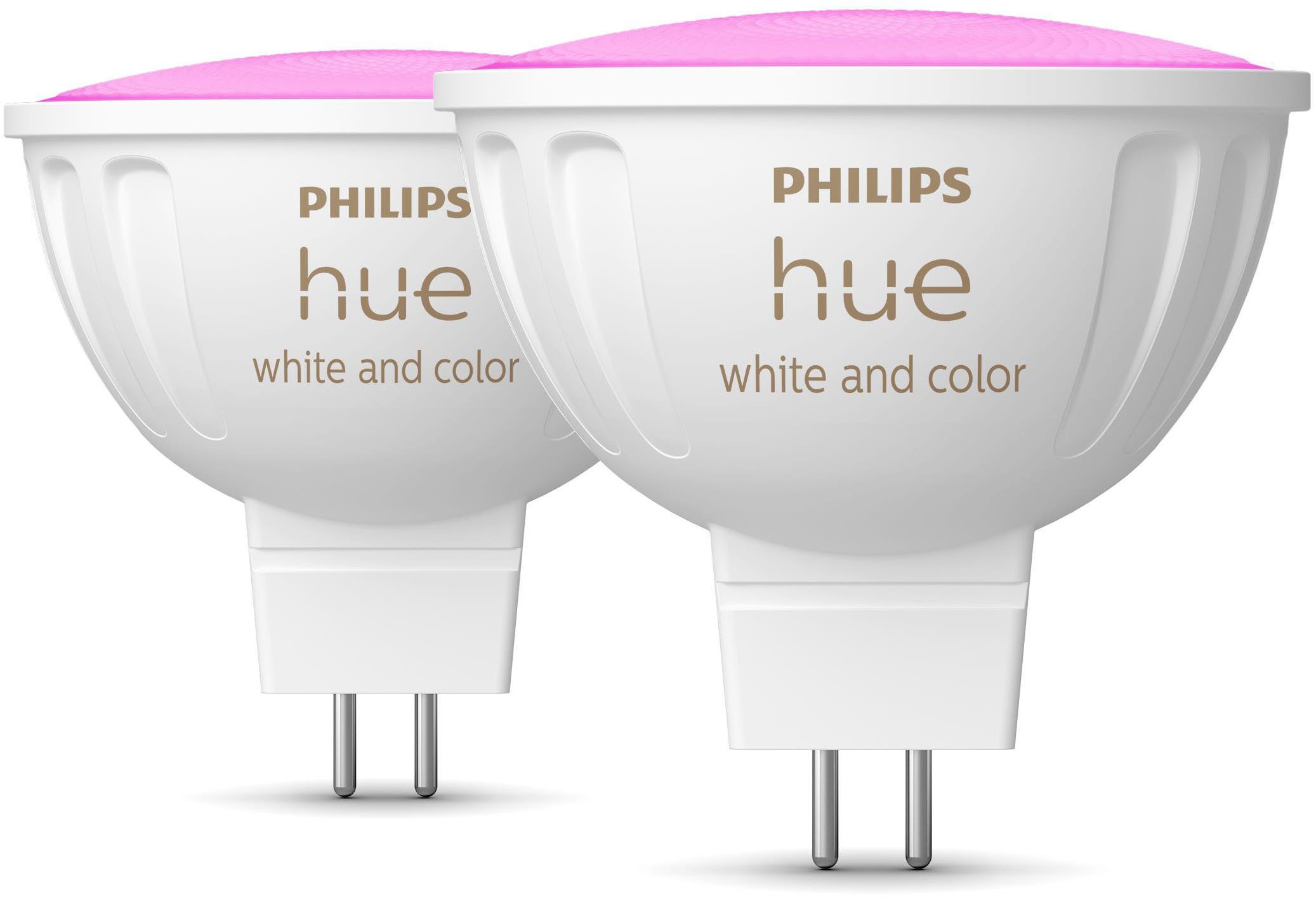 Philips Hue LED-Leuchtmittel White and Color Ambiance MR16 400lm, GU 5,3, 2 St., Farbwechsler