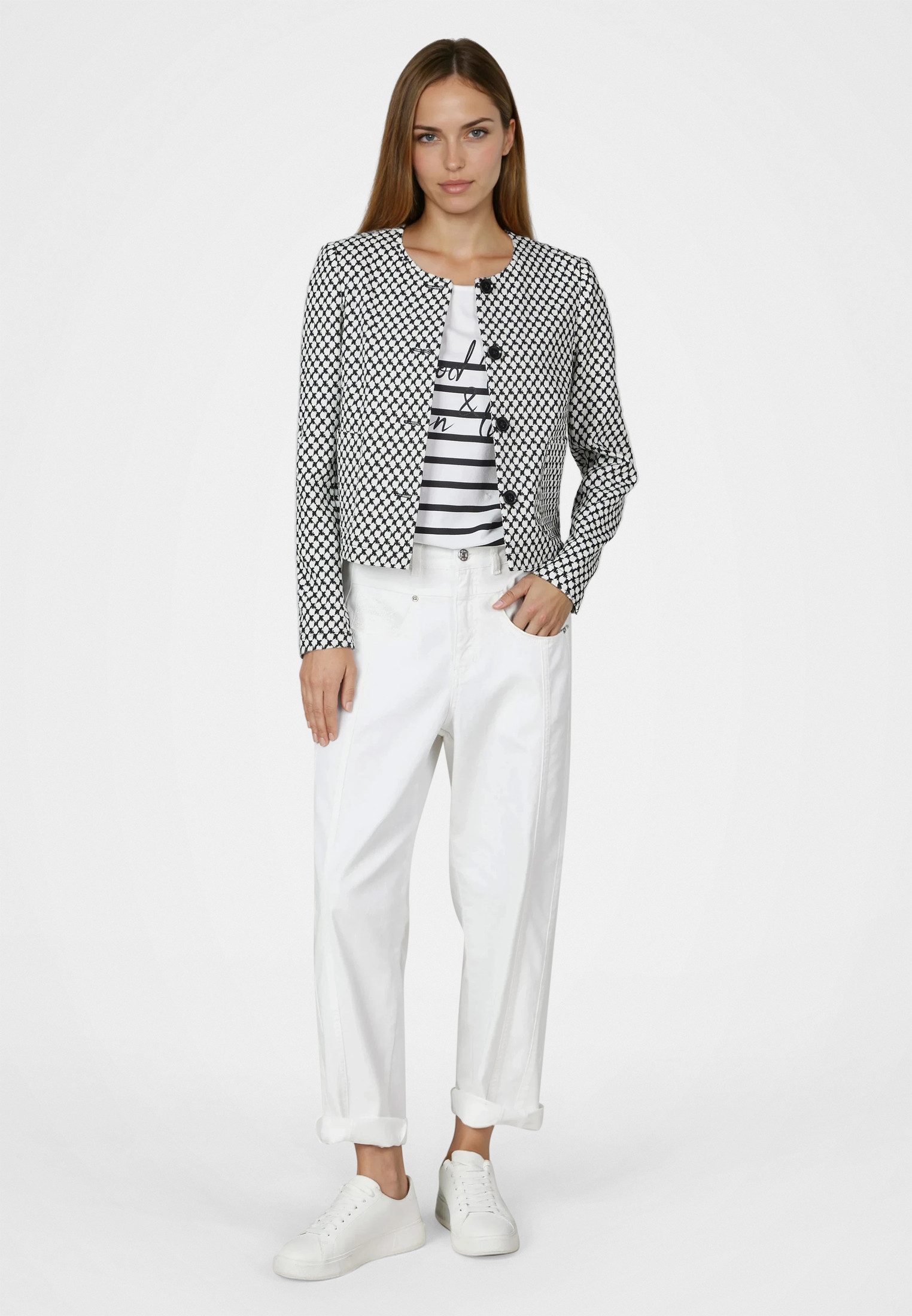 MARC AUREL Kurzblazer aus gemustertem Jacquard