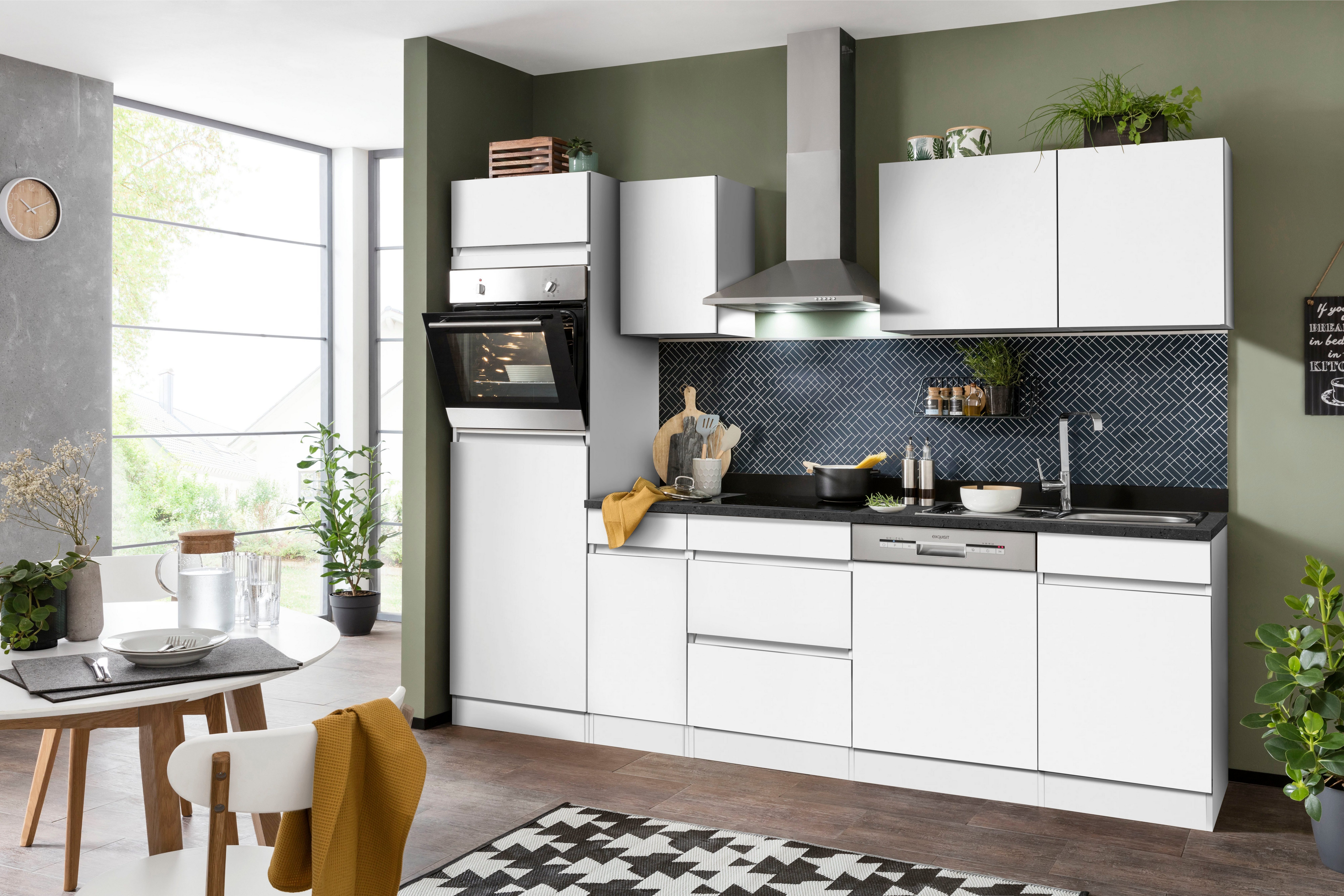 OPTIFIT Küchenzeile Roth, mit E-Geräten, Breite 270 cm, Oberschränke mit  Push-to-open-Funktion | Küchenzeilen mit Geräten
