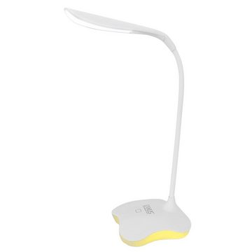 EAXUS LED Schreibtischlampe 2in1 USB Tischleuchte / Nachttischlampe in Weiß, Nachtlicht-Funktion, LED fest integriert, warmweiß, Tageslichtweiß, Stromversorgung über USB oder Batterien, Dimmbar