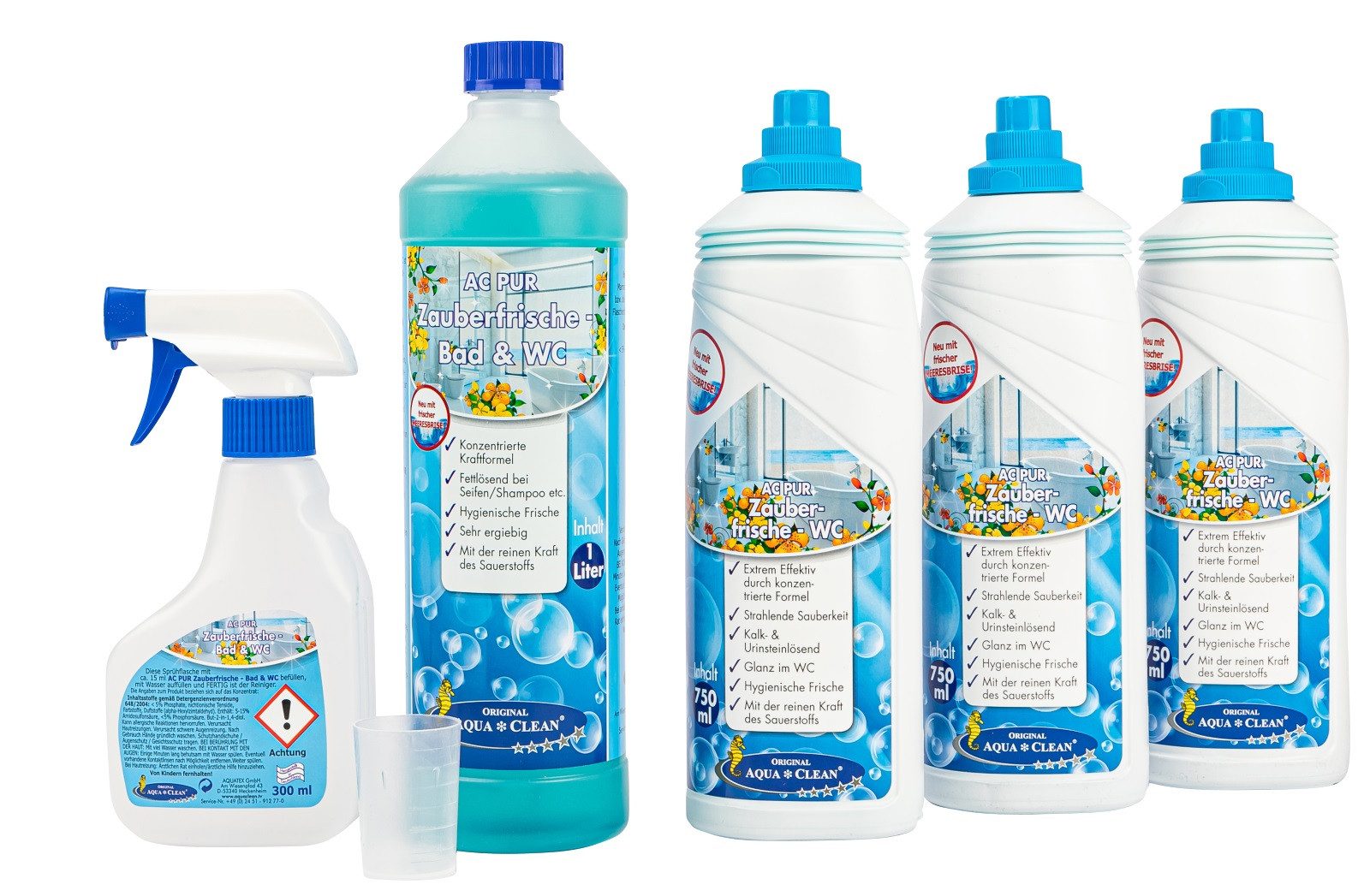 AQUA CLEAN PUR Zauberfrische WC & Sanitär- Intensivreiniger 4tlg. Badreiniger