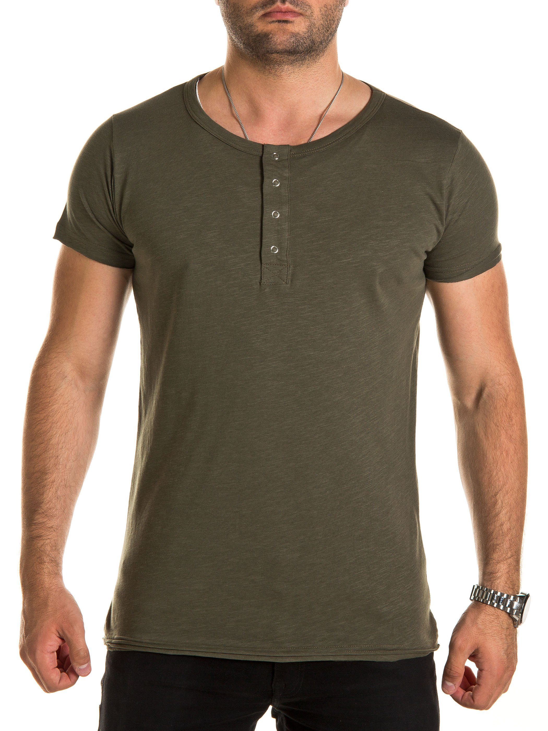 WOTEGA T-Shirt V-Neck Layer Pete 190511) (grape (Packung) T-Shirt Double V-Neck leaf Double Pete T-Shirt Layer Grau