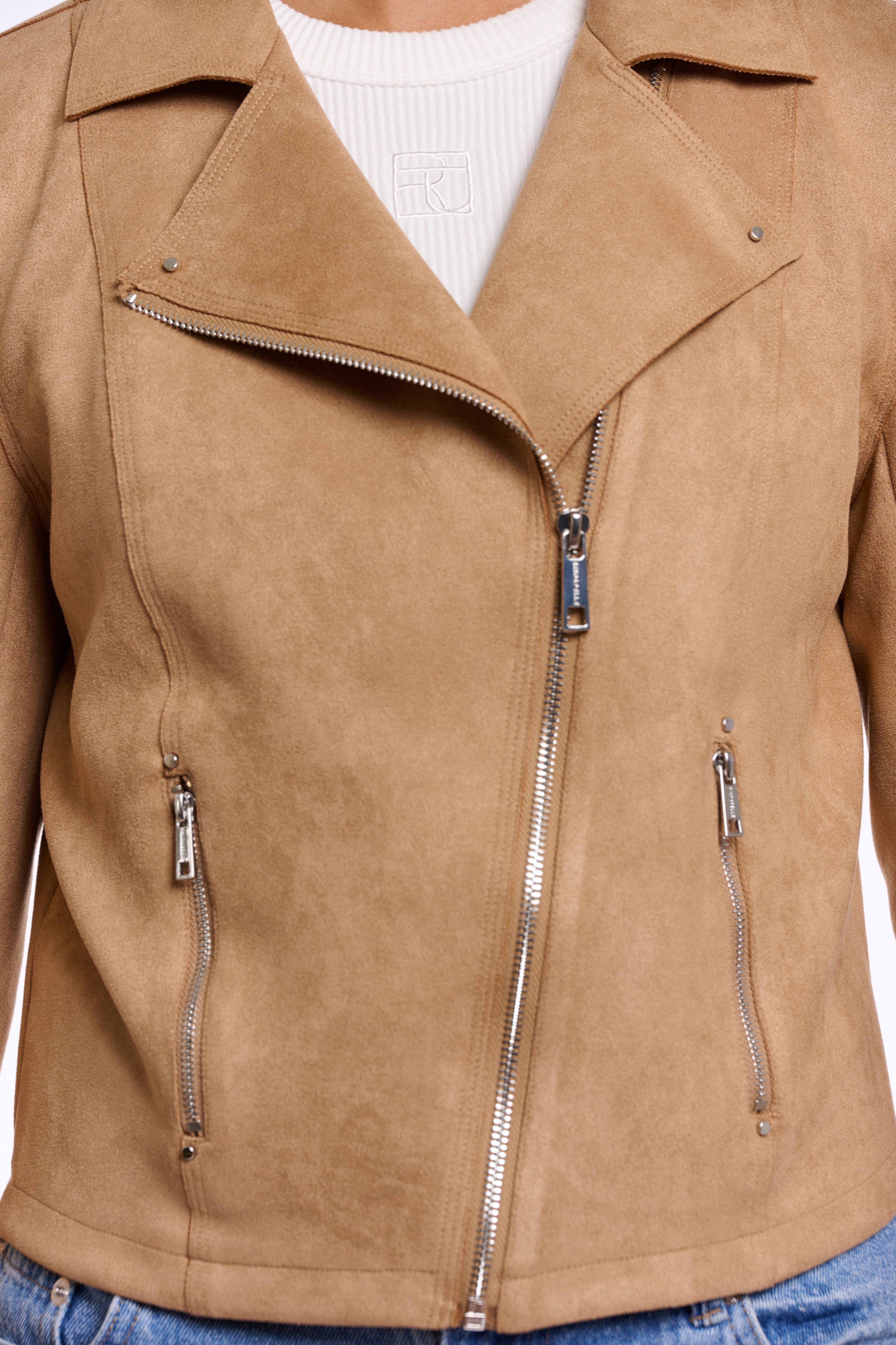 Rino & Pelle Bikerjacke INE mit schrägem Reißverschluss und Reverskragen