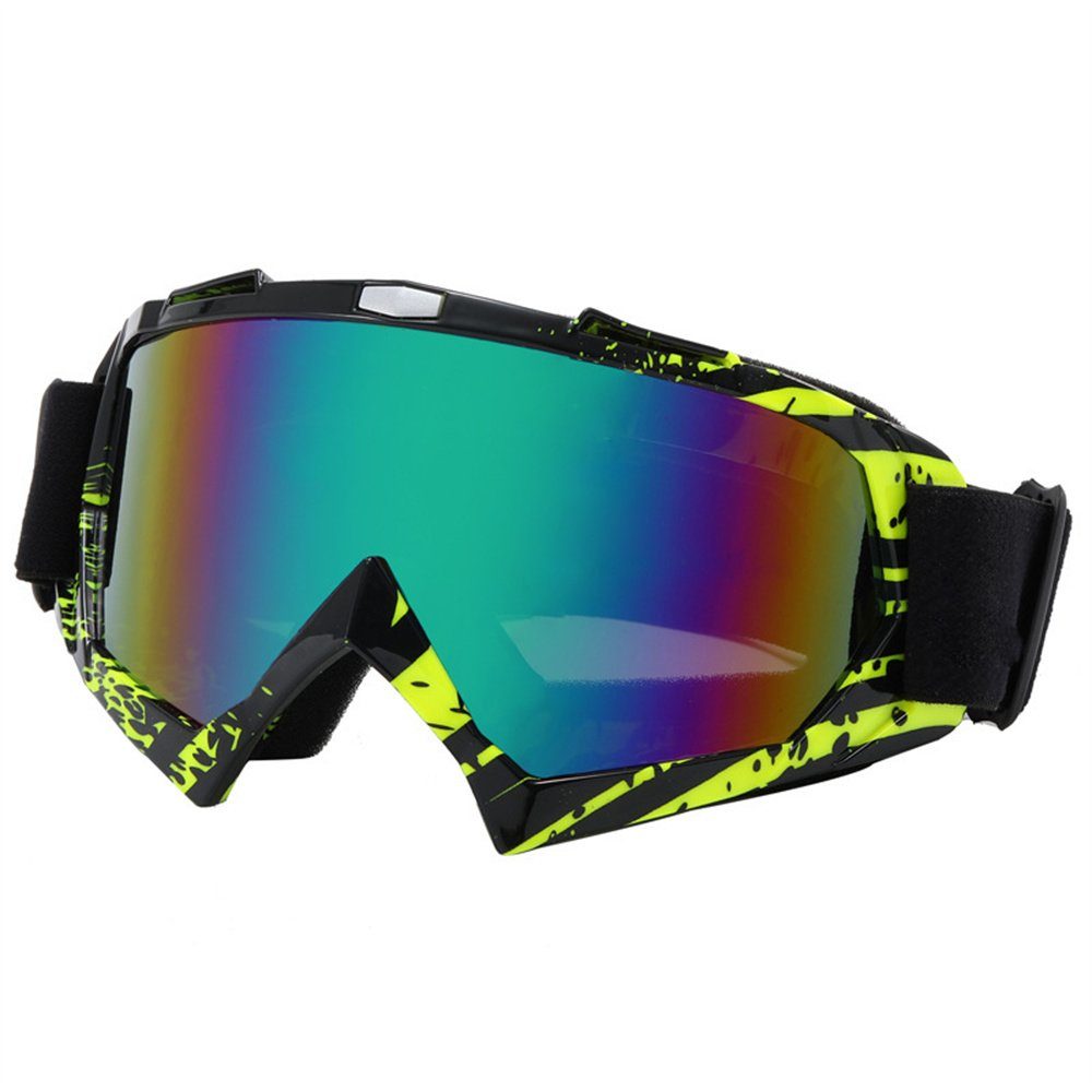 Rouemi Skibrille Skibrille für Erwachsene, winddichte Skibrille für Outdoor-Sportarten Grün