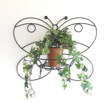 DanDiBo Blumenampel Wandtopfhalter Metall Schwarz 50 cm Schmetterling Blumenständer KW048 Wandhalter Blumentopfhalter Pflanzenhalter Blumenampel