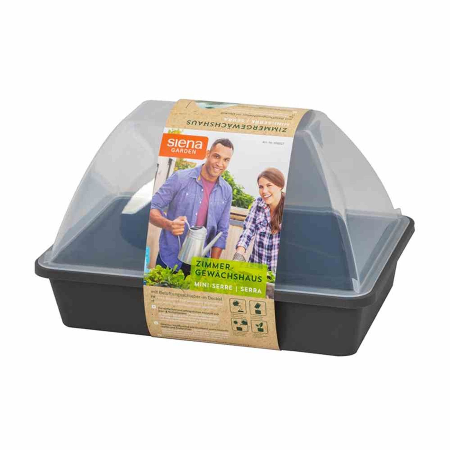 Siena Garden Gewächshaus Zimmergewächshaus Midi-Grow 29x19x19cm anthrazit