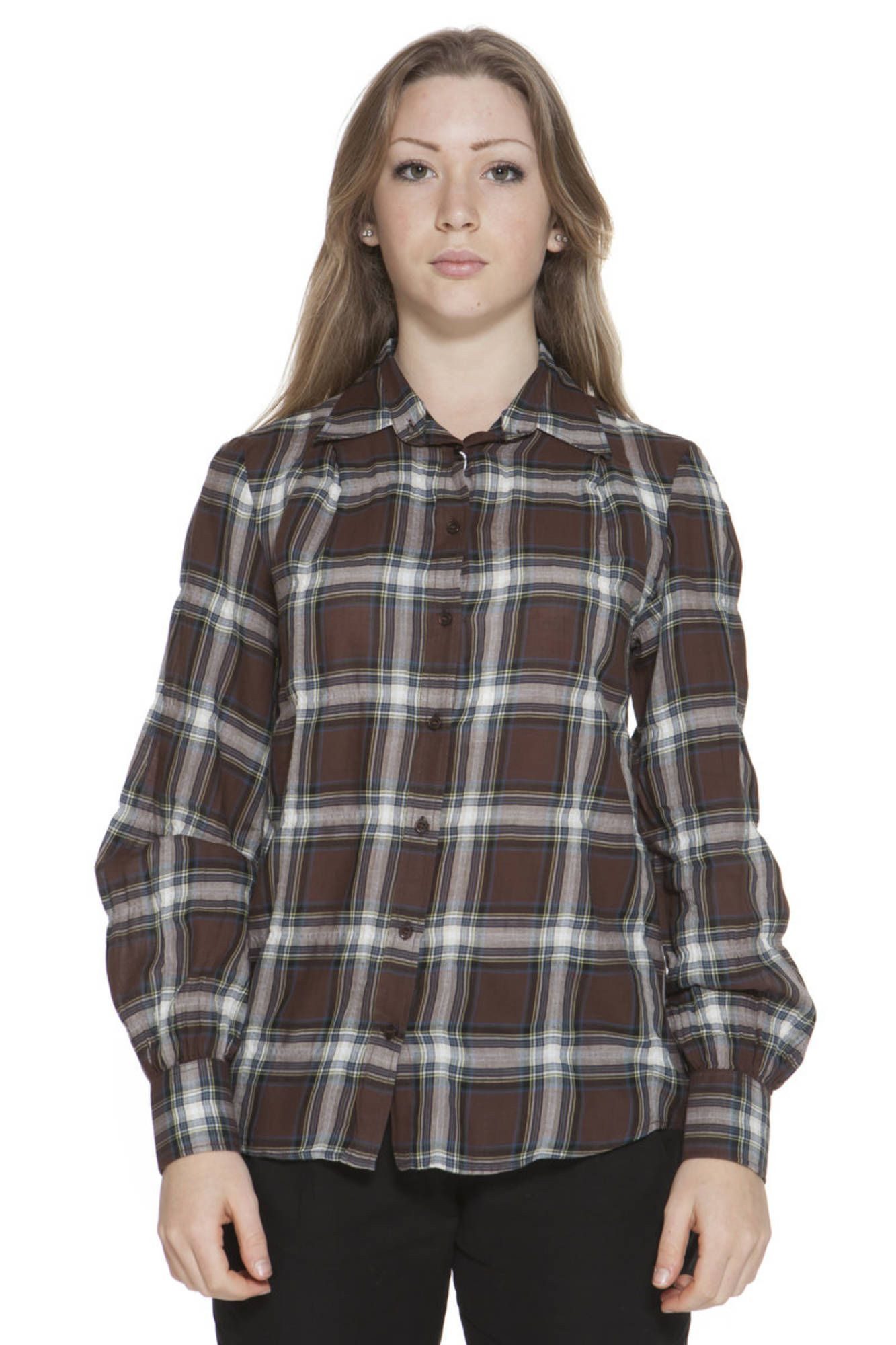 Gant Blusenshirt Elegantes Braunes Damenhemd mit Italienischem