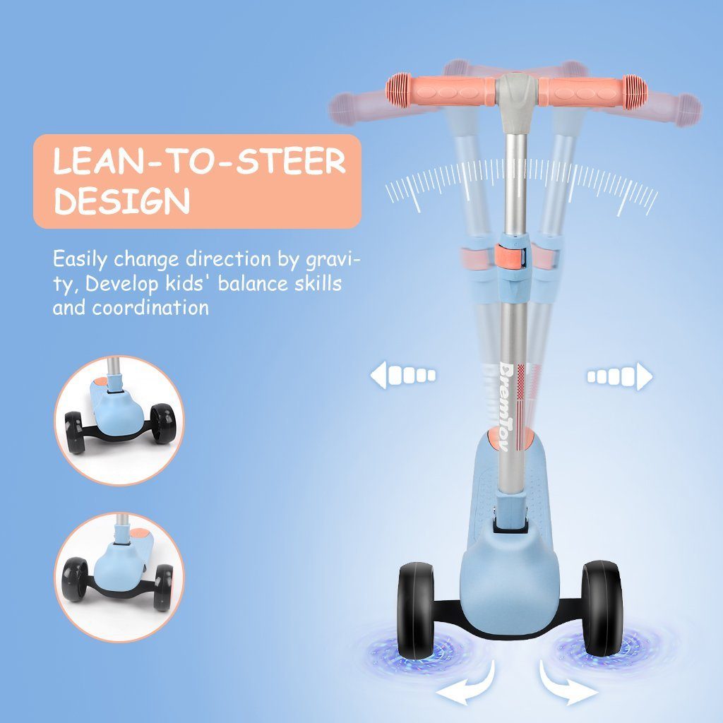 BremToy Scooter Kinderroller Tretroller Faltbarer Kickscooter 2-14 Jahren