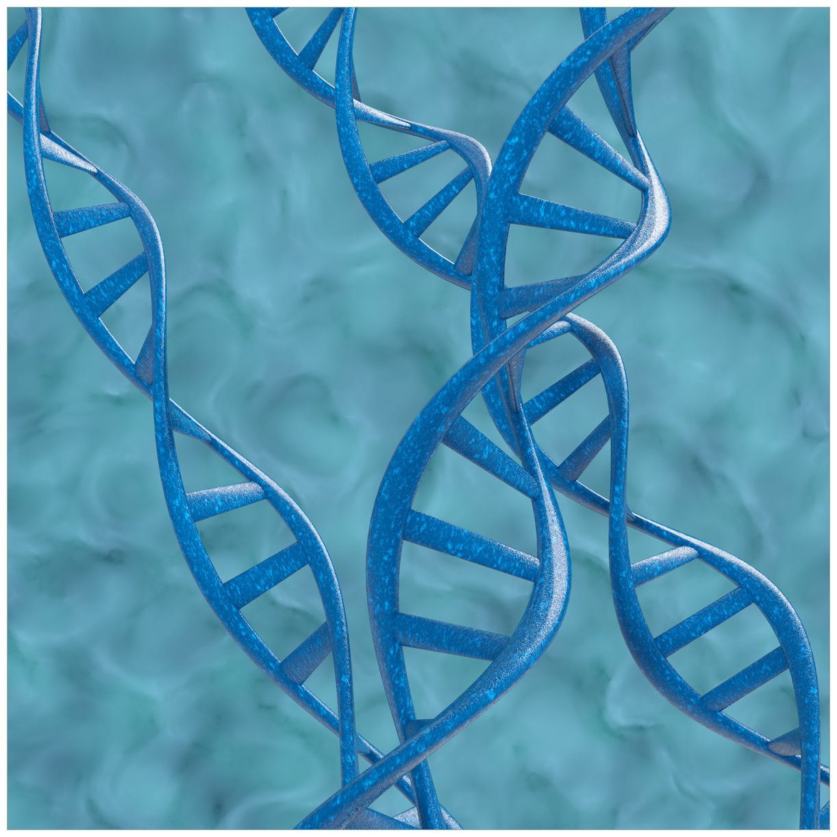 Wallario Tischplatte DNA-Strang in blau auf türkisem Hintergrund (1 St), für Ikea Lack Tisch geeignet