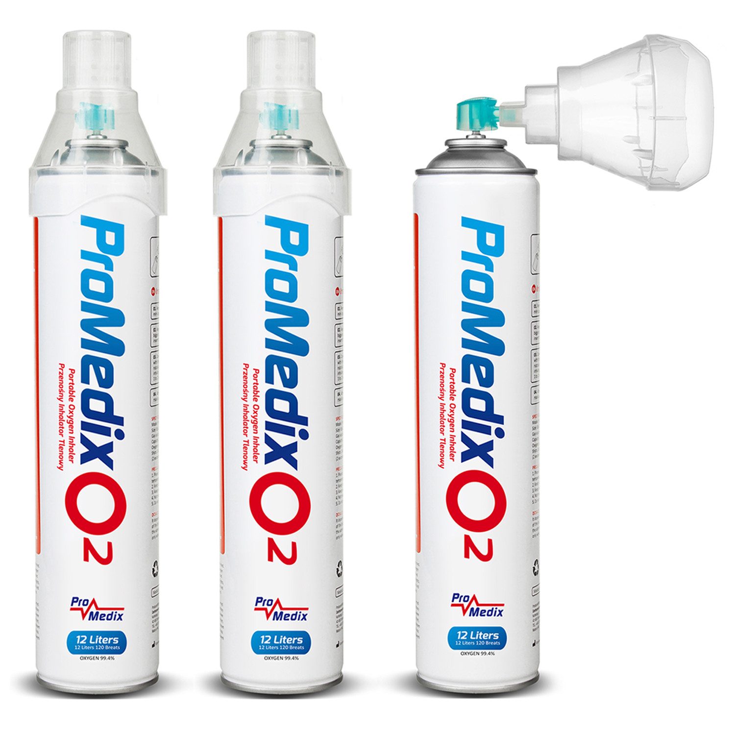 Promedix Inhalator PR-994, 3-tlg., Sauerstoffkonzentration 99,4%, 12Liter Volumen