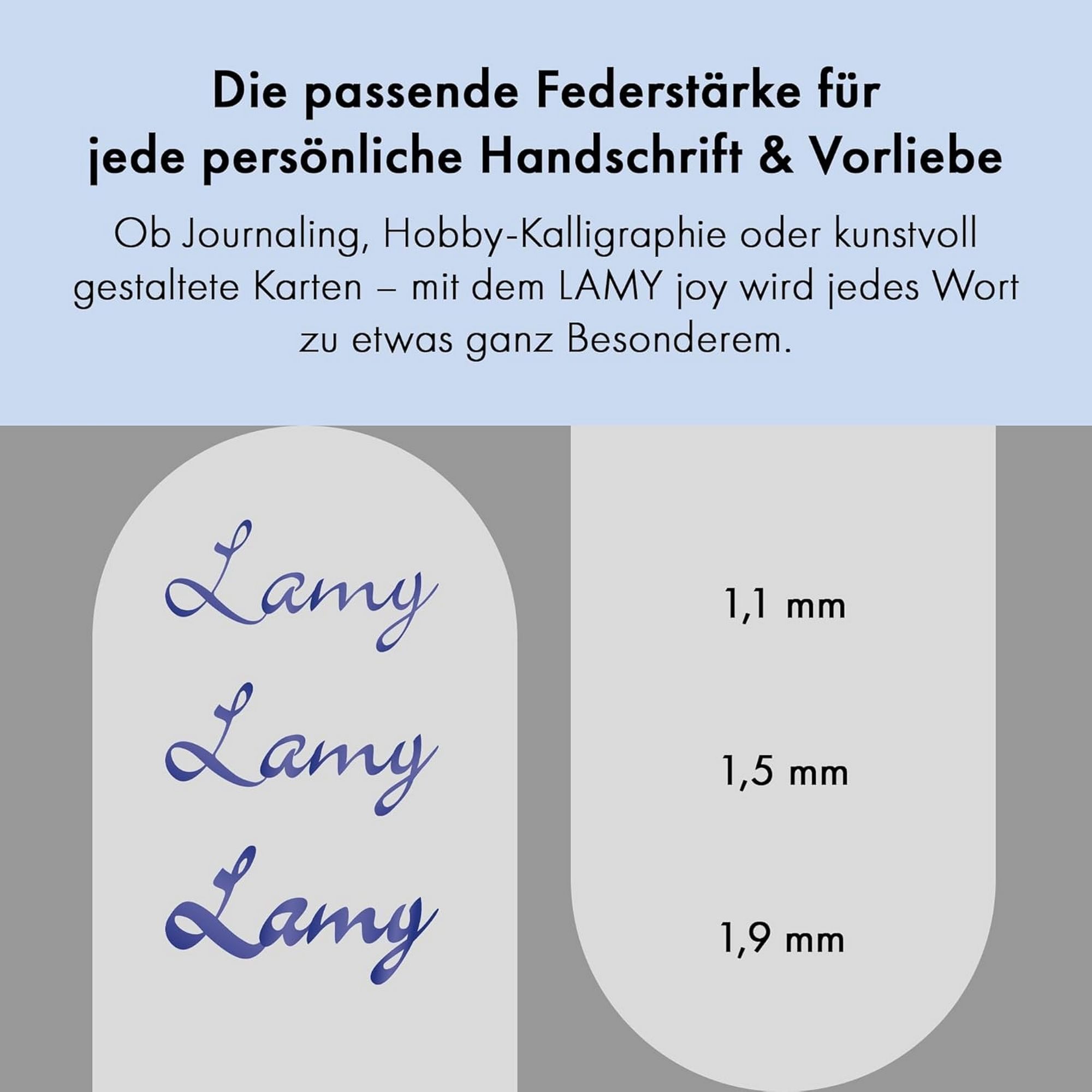 LAMY Füller LAMY joy AL black Kalligraphie Schönschreib Füller Set mit 3 Bandzugfe – Bild 5 von 5