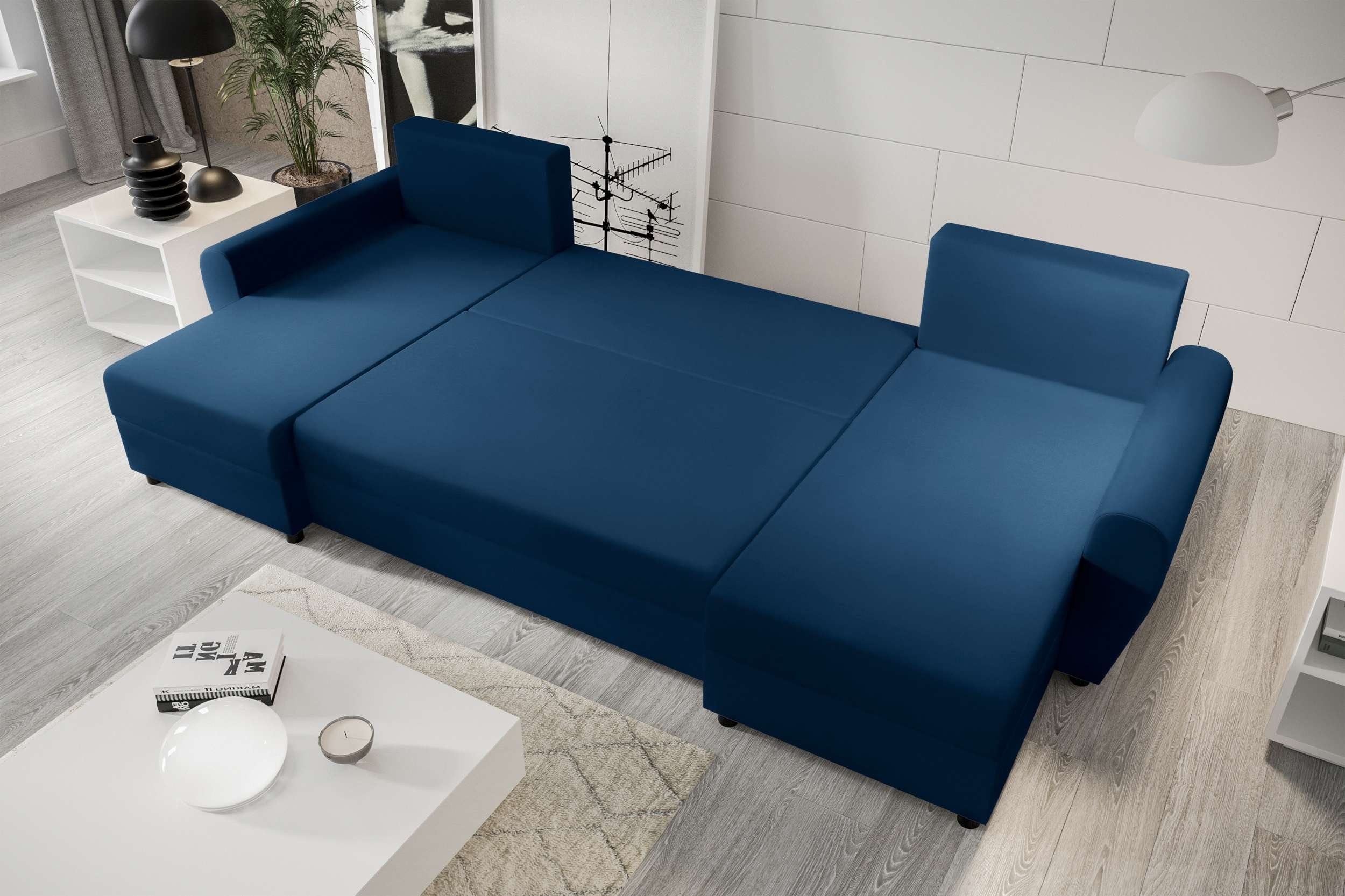 Stylefy Modern mit Sofa, Arlen, Bettfunktion, Design Eckcouch, Wohnlandschaft Sitzkomfort, Bettkasten, U-Form, mit